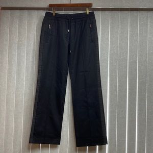 DOLCE & GABANA  SIZE 48  MODERN black pants with fancy ribbon on sides